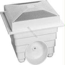 18"X18" DOMED WHITE SUMP & GRATE
